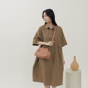 supportingrole 鉚釘鎖頭鑰匙真皮手提肩斜背3用醫生包 咖啡