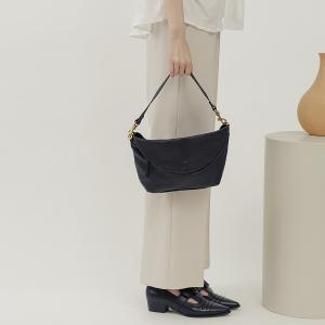 supportingrole 法式慵懶垂墜時髦真皮手提肩斜背3用包 黑
