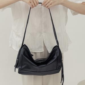 supportingrole 優雅時尚真皮多功能3用手提肩側背包 黑