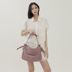supportingrole  綁結設計寬廓型結構真皮手提肩斜背3用托特包 藕粉色