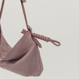 supportingrole  綁結設計寬廓型結構真皮手提肩斜背3用托特包 藕粉色