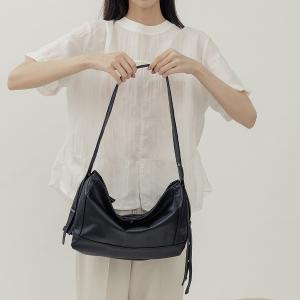 supportingrole 優雅時尚真皮多功能3用手提肩側背包 黑