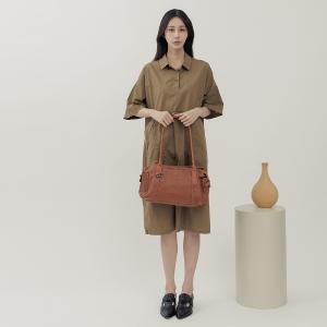 supportingrole   簡約線條多分層口袋真皮手提肩背包 咖啡