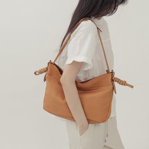 supportingrole 綁結設計寬廓型結構真皮手提肩斜背3用托特包 咖啡
