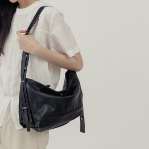 supportingrole 優雅時尚真皮多功能3用手提肩側背包 黑