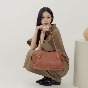 supportingrole   簡約線條多分層口袋真皮手提肩背包 咖啡