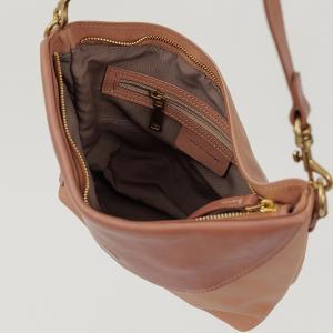 supportingrole 法式慵懶垂墜時髦真皮手提肩斜背3用包 焦糖