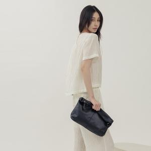 supportingrole 簡約設計子母包真皮手提肩側背托特包 黑