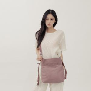 supportingrole 綁結設計廓型結構真皮手提肩斜背3用托特包 藕粉色