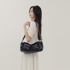 supportingrole 慵懶格調廓型結構真皮手提肩斜背包 黑