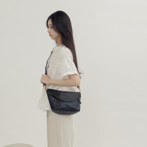 supportingrole 法式慵懶垂墜時髦真皮手提肩斜背3用包 黑