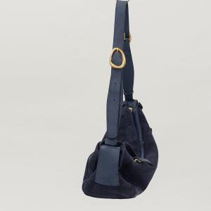 supportingrole 慵懶格調廓型結構真皮手提肩斜背包 藍