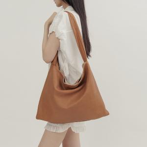 supportingrole 極簡結飾真皮托特包側背包 咖啡