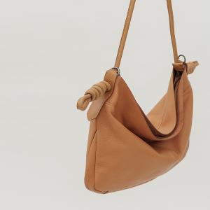 supportingrole 綁結設計寬廓型結構真皮手提肩斜背3用托特包 咖啡