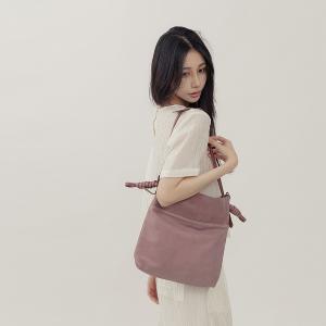 supportingrole 綁結設計廓型結構真皮手提肩斜背3用托特包 藕粉色