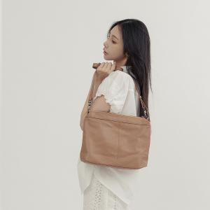 supportingrole 簡約設計子母包真皮手提肩側背托特包 咖啡