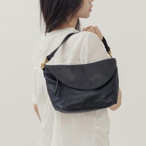 supportingrole 法式慵懶垂墜時髦真皮手提肩斜背3用包 黑