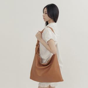 supportingrole 極簡結飾真皮托特包側背包 咖啡