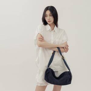 supportingrole 慵懶格調廓型結構真皮手提肩斜背包 藍