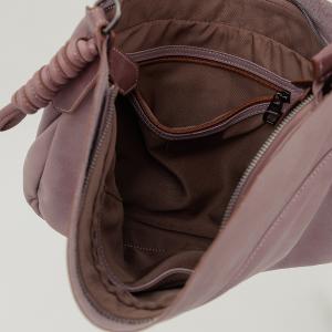 supportingrole  綁結設計寬廓型結構真皮手提肩斜背3用托特包 藕粉色