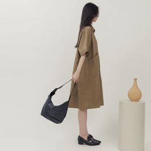 supportingrole   靈活搭配多分層簡潔真皮肩斜背包 黑