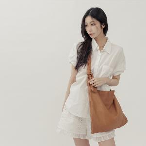 supportingrole 極簡結飾真皮托特包側背包 咖啡