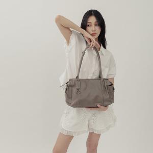 supportingrole 簡約線條多分層口袋真皮手提肩背包 灰