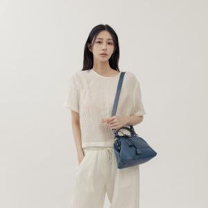 supportingrole 鉚釘鎖頭鑰匙真皮手提肩斜背3用醫生包 灰藍