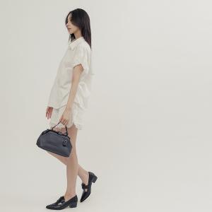 supportingrole 鉚釘鎖頭鑰匙真皮手提肩斜背3用醫生包 黑