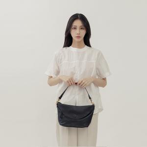 supportingrole 法式慵懶垂墜時髦真皮手提肩斜背3用包 黑