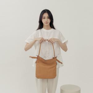 supportingrole 綁結設計廓型結構真皮手提肩斜背3用托特包 焦糖咖啡
