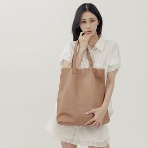 supportingrole 簡約設計子母包真皮手提肩側背托特包 咖啡