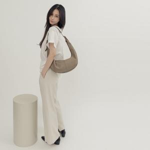 supportingrole 月牙垂墜慵懶時髦真皮手提肩斜背3用包 卡其綠