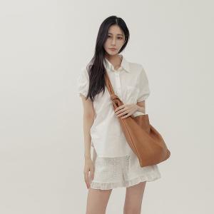supportingrole 極簡結飾真皮托特包側背包 咖啡