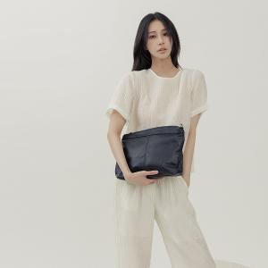 supportingrole 簡約設計子母包真皮手提肩側背托特包 黑