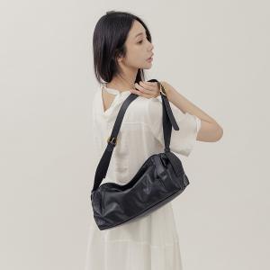 supportingrole 慵懶格調廓型結構真皮手提肩斜背包 黑
