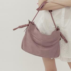 supportingrole  綁結設計寬廓型結構真皮手提肩斜背3用托特包 藕粉色