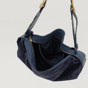 supportingrole 慵懶格調廓型結構真皮手提肩斜背包 藍