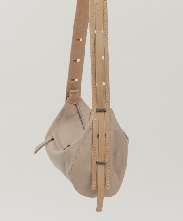 supportingrole 簡約時尚多功能真皮肩側背手提包 奶油卡其