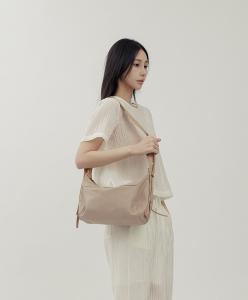 supportingrole 簡約時尚多功能真皮肩側背手提包 奶油卡其