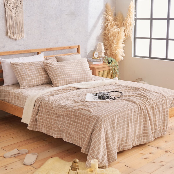 【DUYAN 竹漾】法蘭絨羊羔絨毯 / 濃縮卡布