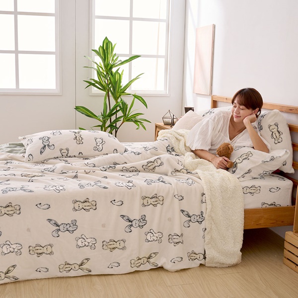 【DUYAN 竹漾】法蘭絨羊羔絨毯 / 小步舞曲