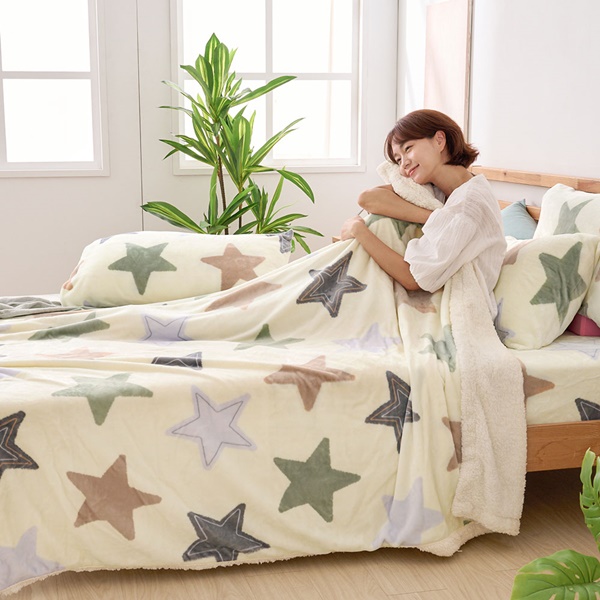 【DUYAN 竹漾】法蘭絨羊羔絨毯 / 彩光初星