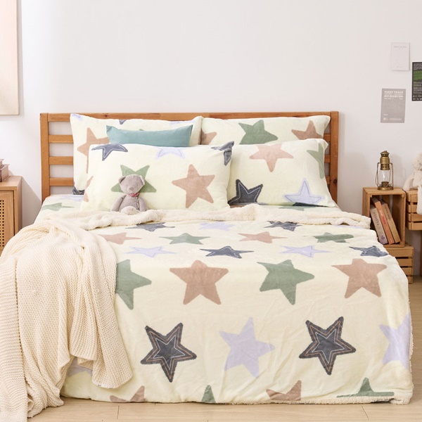 【DUYAN 竹漾】法蘭絨羊羔絨毯 / 彩光初星