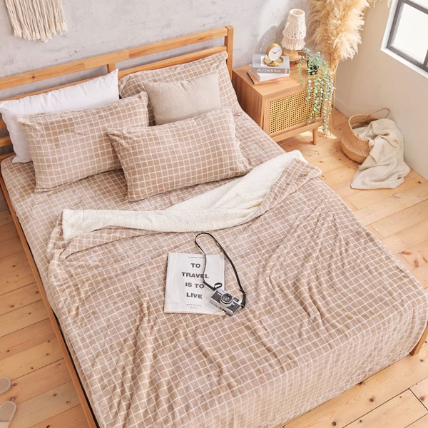 【DUYAN 竹漾】法蘭絨羊羔絨毯 / 濃縮卡布