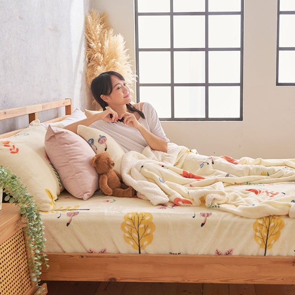 【DUYAN 竹漾】法蘭絨羊羔絨毯 / 秋野澄風