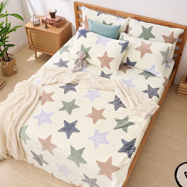 【DUYAN 竹漾】法蘭絨羊羔絨毯 / 彩光初星