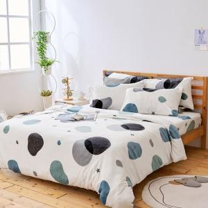 【DUYAN 竹漾】法蘭絨單人三件式床包兩用毯被組 / 漫影水語