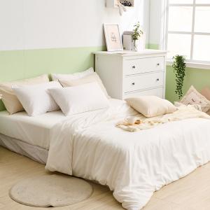 【DUYAN 竹漾】舒柔棉雙人床包三件組 / 優雅白 台灣製