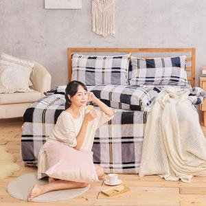 【DUYAN 竹漾】法蘭絨單人三件式床包兩用毯被組 / 蘇格布魯